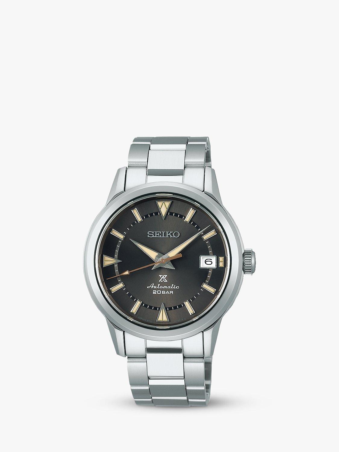 Seiko SPB243J1 Men s Prospex Alpinist Automatic Date Bracelet Strap Watch Silver Brown