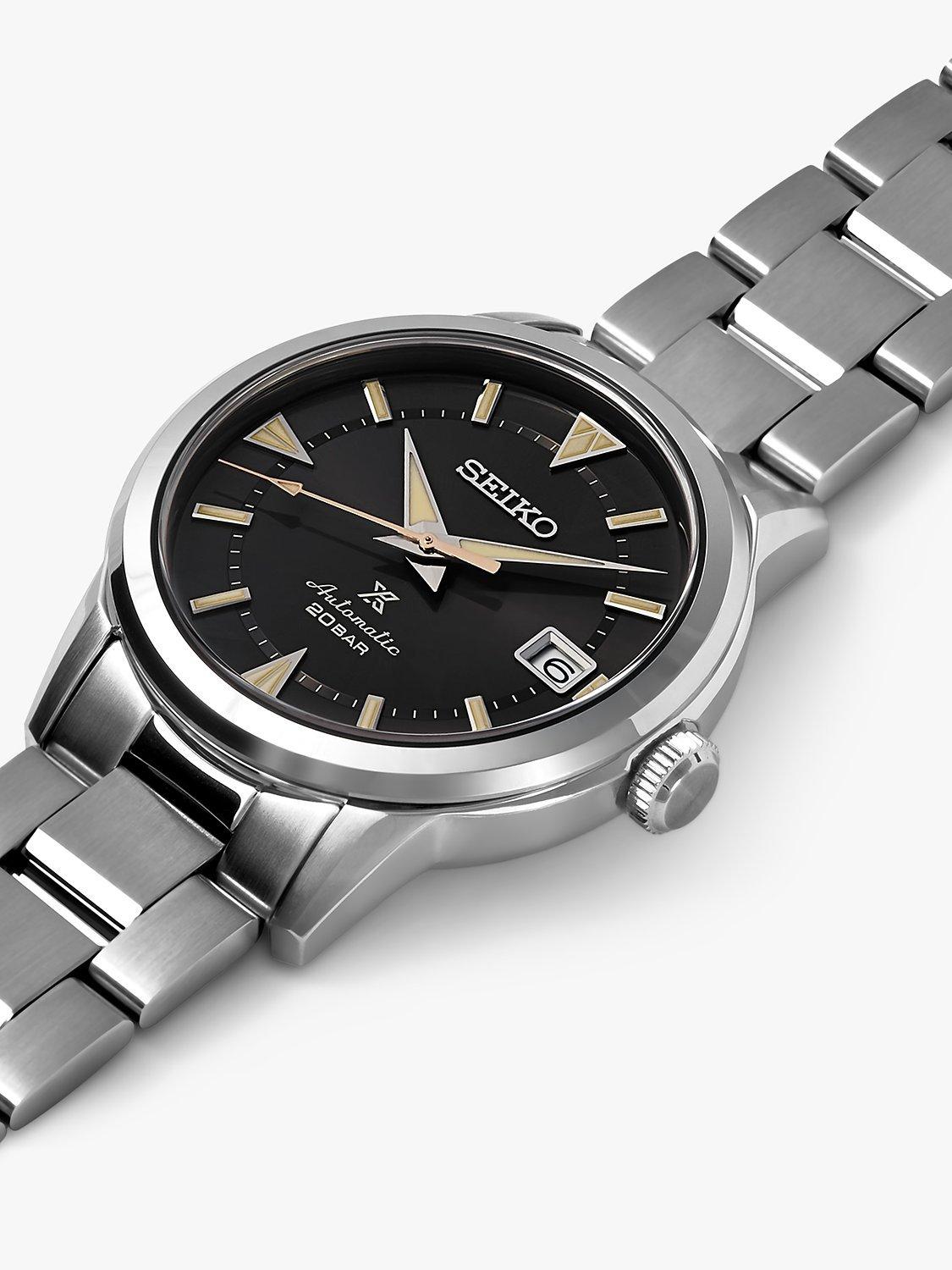 Product image 2 of 5, which shows Seiko SPB243J1 Men's Prospex Alpinist Automatic Date Bracelet Strap Watch, Silver/Brown