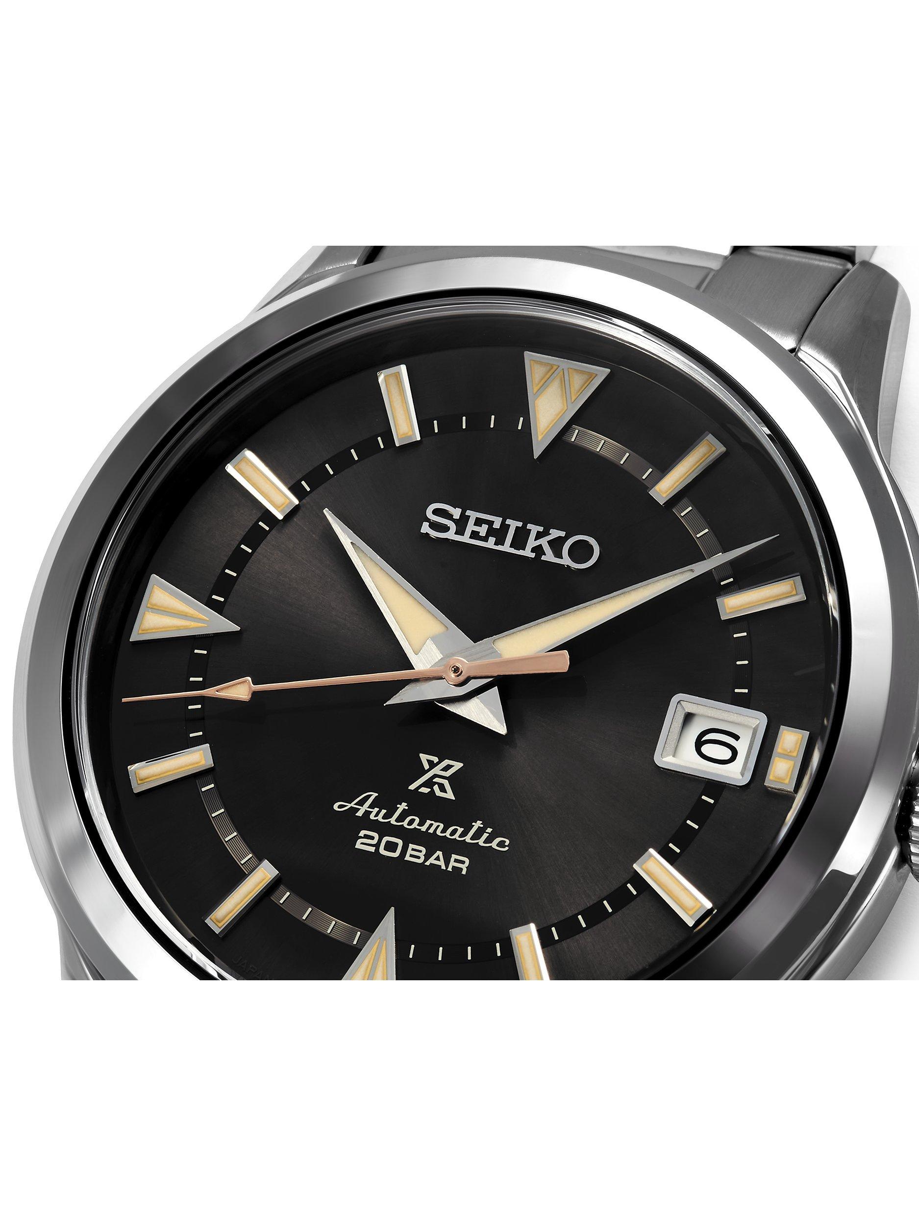 Product image 3 of 5, which shows Seiko SPB243J1 Men's Prospex Alpinist Automatic Date Bracelet Strap Watch, Silver/Brown