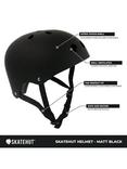 SkateHut Sports Helmet, Matte Black