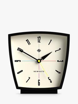 Newgate Clocks Odyssey Silent Sweep Analogue Mantel Clock, 20cm, Black, Black