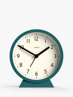 Jones Clocks Daybreak Quartz Analogue Alarm Clock, Priceless Blue