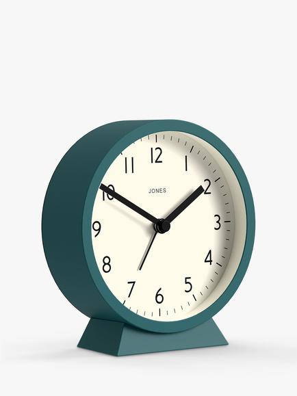 Jones Clocks Daybreak Quartz Analogue Alarm Clock - view 2, Priceless Blue