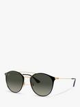 Ray-Ban RB3546 Unisex Round Sunglasses, Black/Grey Gradient