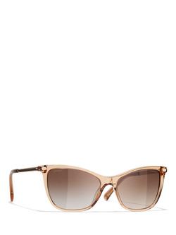 CHANEL Cat's Eye Sunglasses CH5437Q Beige/Brown Gradient, Beige/Brown Gradient