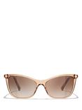 CHANEL Cat's Eye Sunglasses CH5437Q Beige/Brown Gradient