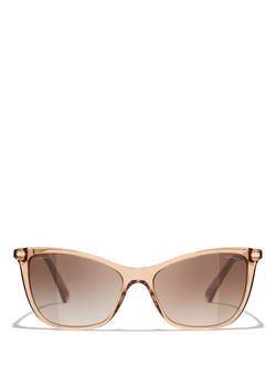 CHANEL Cat's Eye Sunglasses CH5437Q Beige/Brown Gradient - view 2, Beige/Brown Gradient