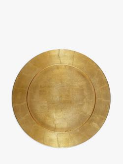 John Lewis Lacquered Charger Plate, 33cm, FSC-Certified (MDF), Gold