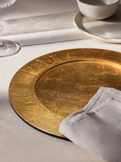 John Lewis Lacquered Charger Plate, 33cm, FSC-Certified (MDF) - view 2, Gold