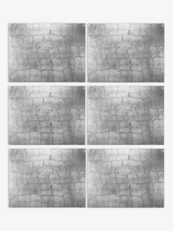 John Lewis Lacquered Placemats, Set of 6, FSC-Certified (MDF), Silver