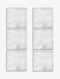 John Lewis Lacquered Coasters, Set of 6, FSC-Certified (MDF), Silver