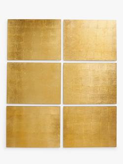 John Lewis Lacquered Placemats, Set of 6, FSC-Certified (MDF), Gold