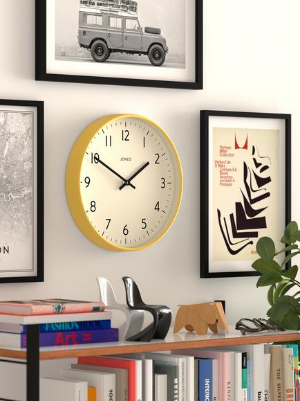 Jones Clocks Studio Wall Clock, 30cm, Fizzy Yellow