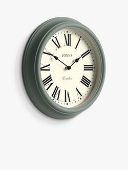 Jones Clocks Venetian Roman Numeral Analogue Wall Clock, 30.5cm - view 2, Moss Green