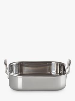 Le Creuset 3-Ply Stainless Steel Square Roaster, 26cm, Silver