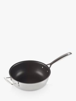 Le Creuset 3-Ply Stainless Steel Non-Stick Chef's Pan & Lid, 24cm - view 2, Silver