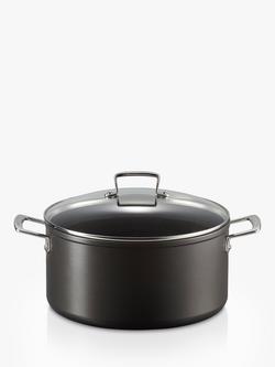Le Creuset Toughened Non-Stick Deep Casserole & Glass Lid, 28cm - view 2, Black