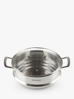 Le Creuset Stainless Steel Large Multi-Steamer with Glass Lid, 24cm, Silver