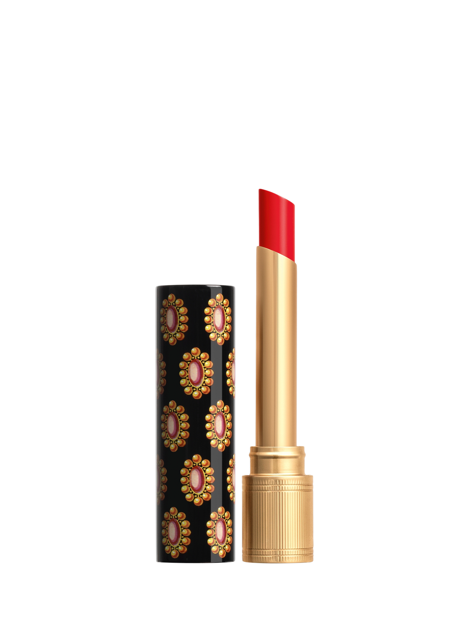 Product image 1 of 8, which shows Gucci Rouge de Beauté Brillant High-Shine Lipstick, 514 Virginia Scarlett
