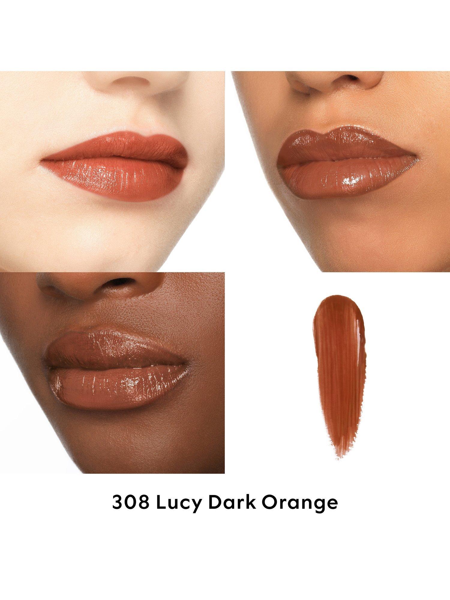 Product image 2 of 9, which shows Gucci Rouge de Beauté Brillant High-Shine Lipstick, 308 Lucy Dark Orange