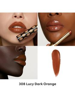 Gucci Rouge de Beauté Brillant High-Shine Lipstick - view 2, 308 Lucy Dark Orange