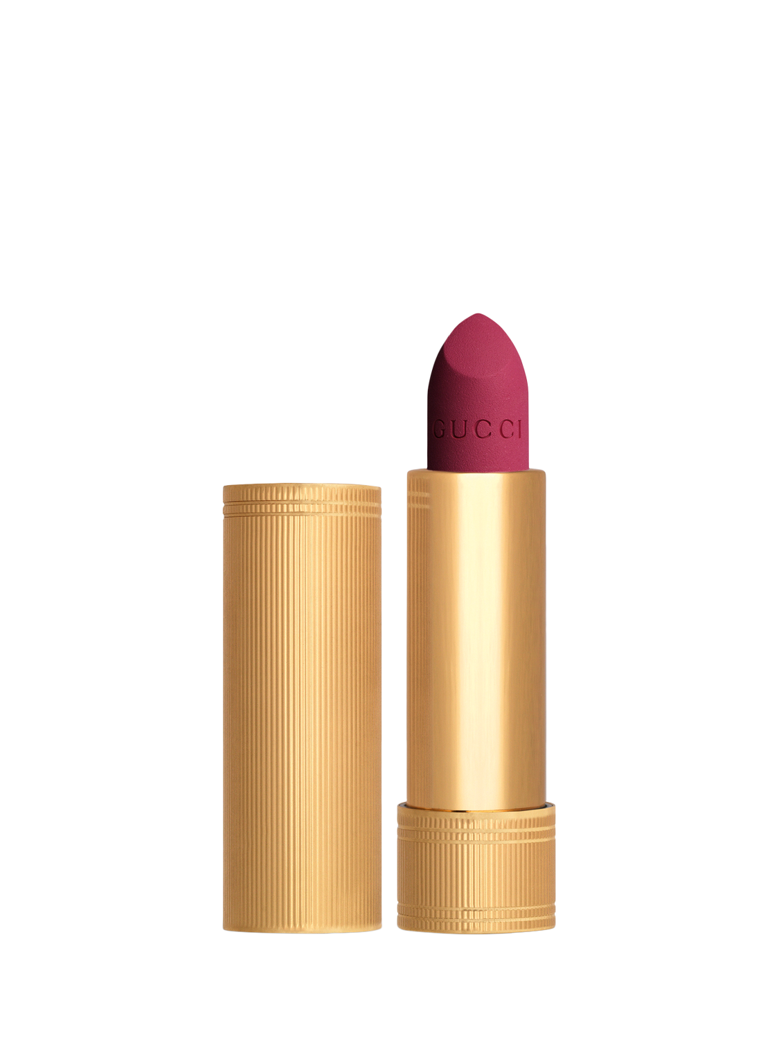 Product image 1 of 7, which shows Gucci Rouge À Lèvres Matte Lipstick, 404 Cassie Magenta