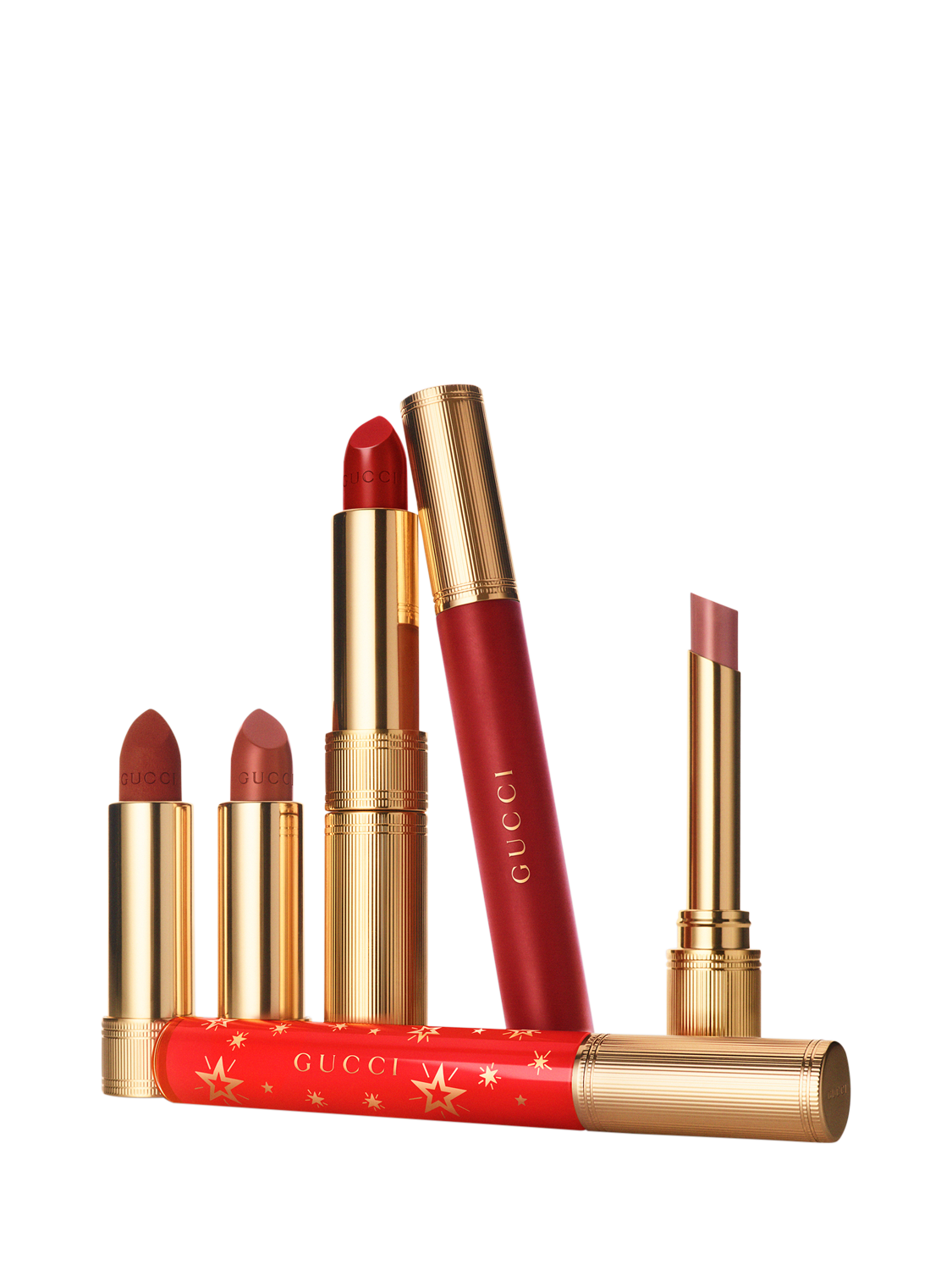 Product image 6 of 8, which shows Gucci Rouge de Beauté Brillant High-Shine Lipstick, 214 Call It A Day