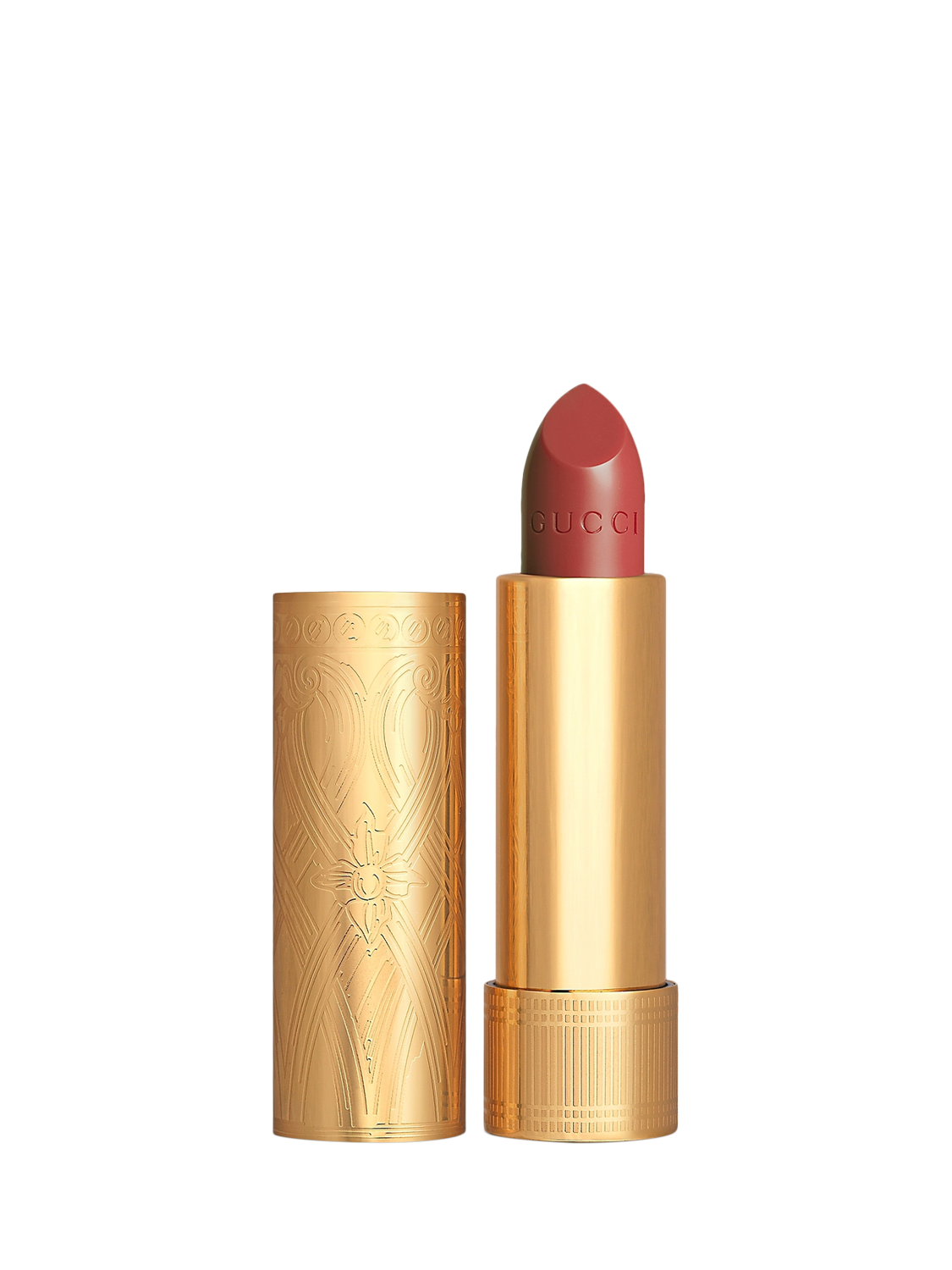 Product image 1 of 8, which shows Gucci Rouge À Lèvres Satin Lipstick, 202 Moira Sienna