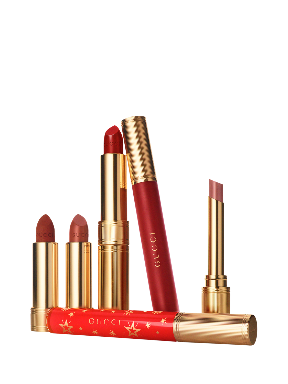 Product image 6 of 8, which shows Gucci Rouge de Beauté Brillant High-Shine Lipstick, 402 Vantine Fuchsia