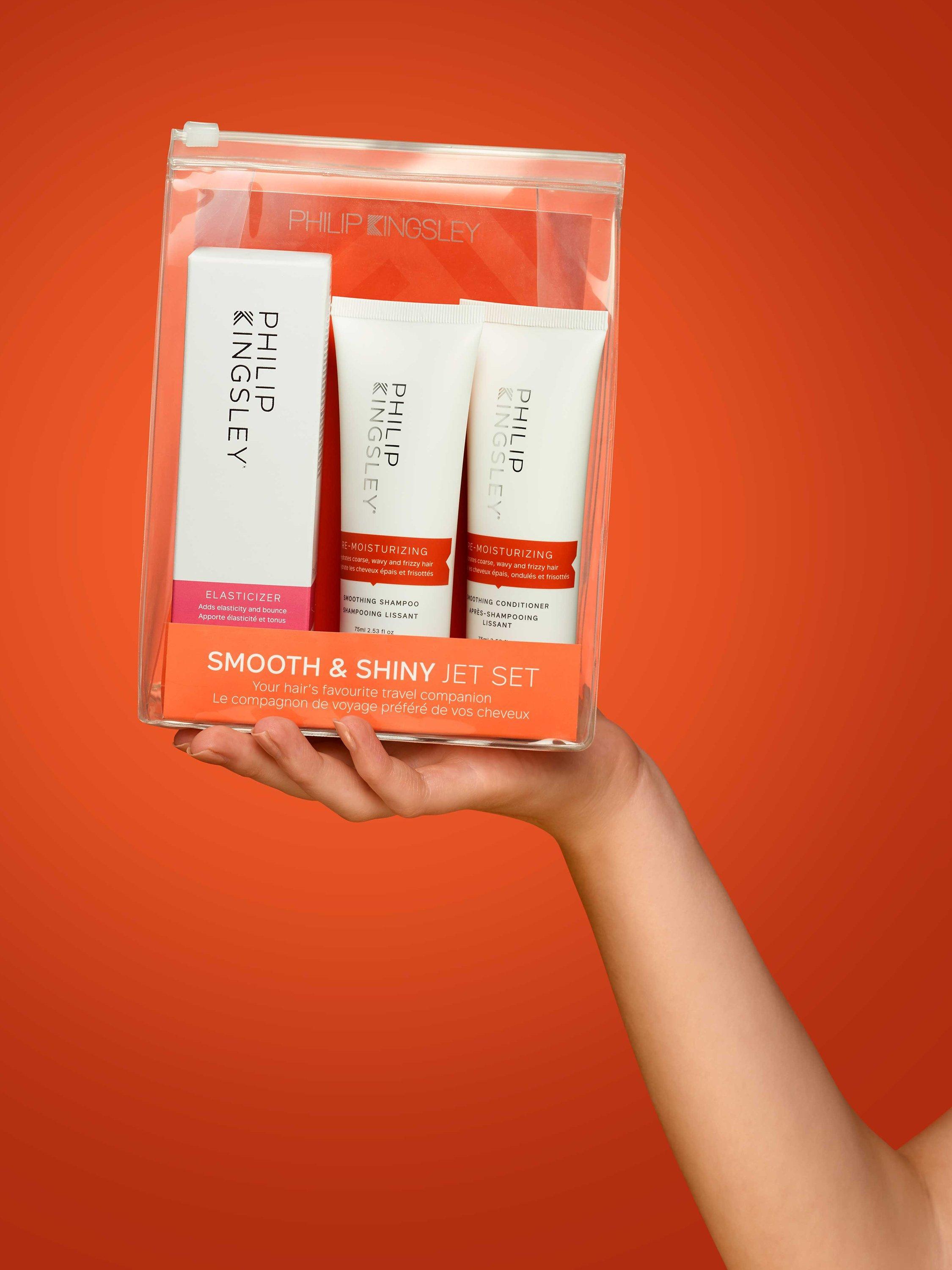 Product image 2 of 3, which shows Philip Kingsley Smooth & Shiny Jet Set Haircare Gift Set