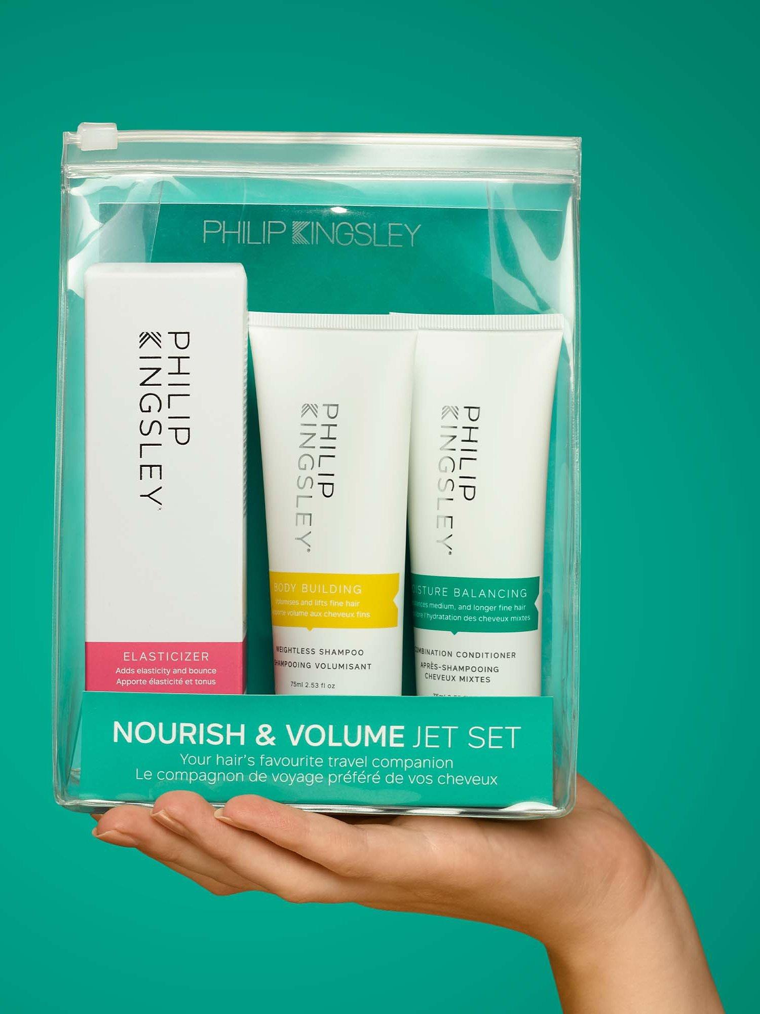 Product image 2 of 3, which shows Philip Kingsley Nourish & Volume Jet Set Haircare Gift Set