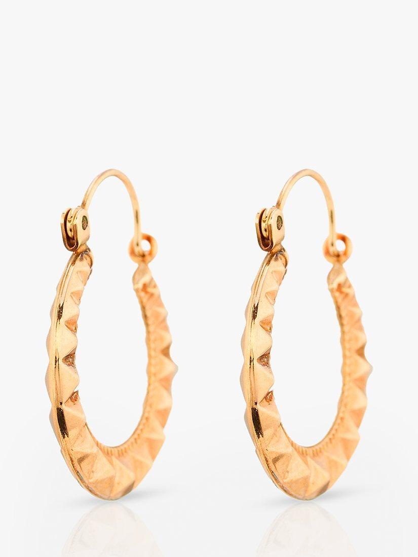 L & T Heirlooms Pre-Loved 9ct Yellow Gold Creole Hoop Earrings