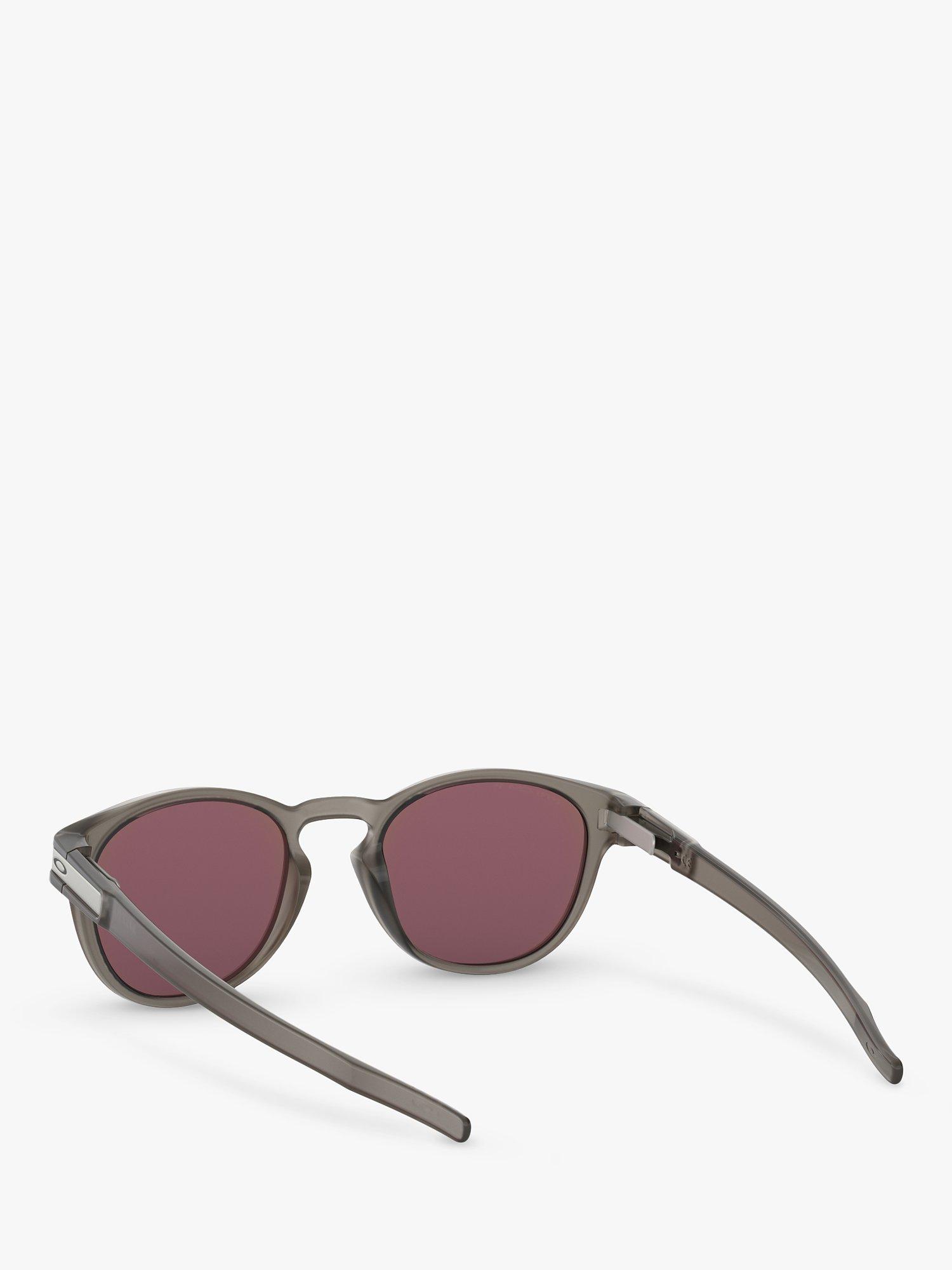 Product image 6 of 11, which shows Oakley OO9265 Men's Latch Prizm Polarised Oval Sunglasses, Matte Grey Ink/Mirror Blue