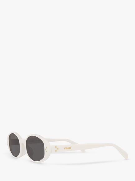 Celine CL40212U Women's Oval Sunglasses, Ivory/Grey - view 2, Ivory/Grey