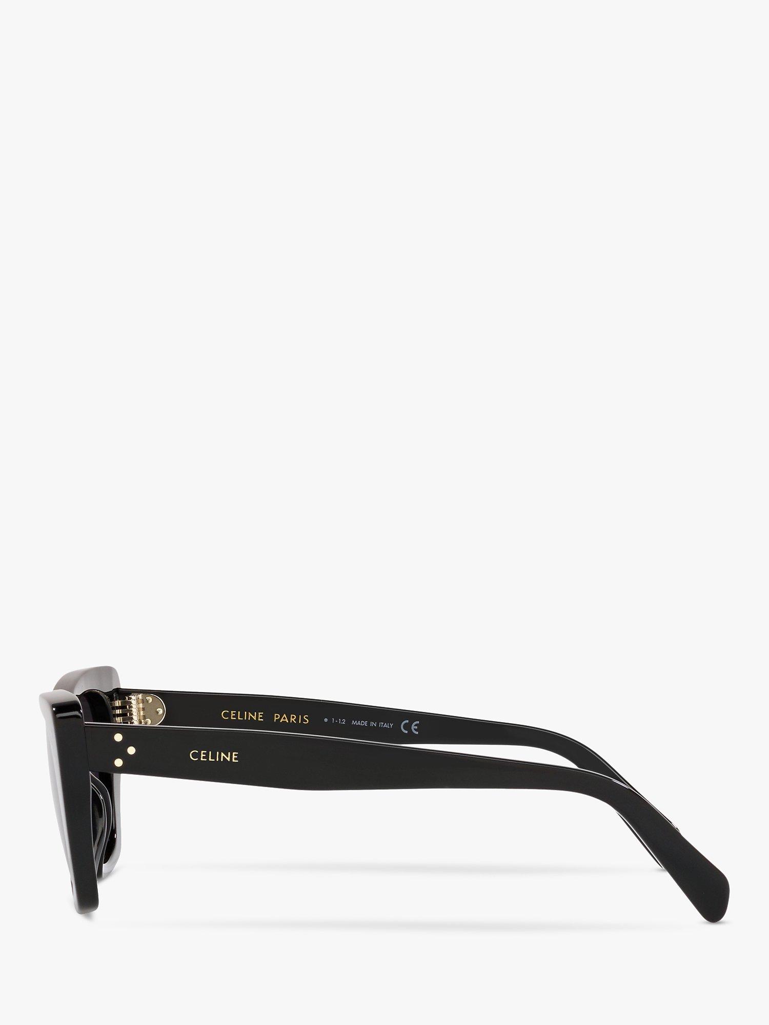 Product image 4 of 11, which shows Celine CL40187I Women's Cat's Eye Sunglasses, Black/Grey