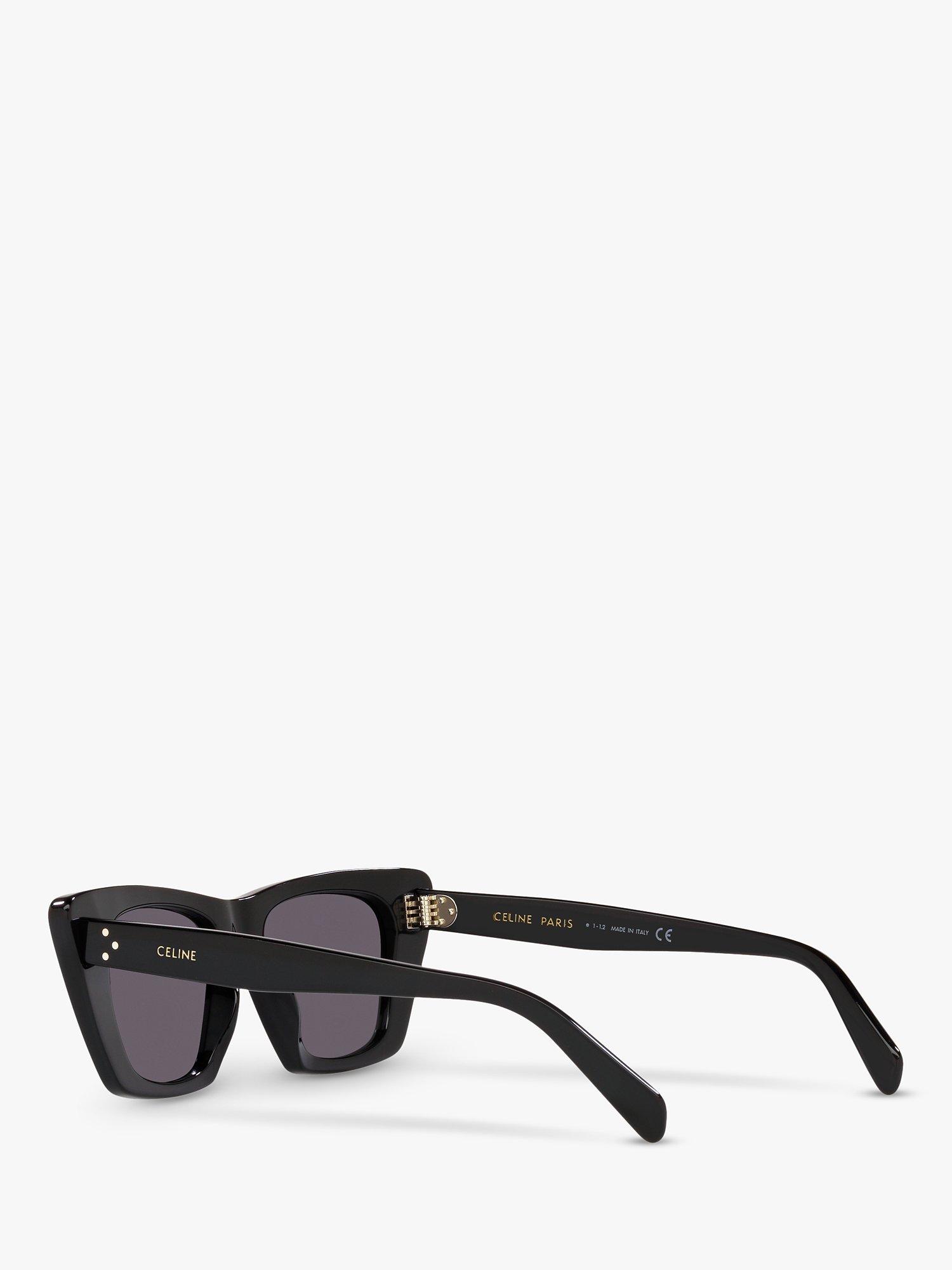 Product image 5 of 11, which shows Celine CL40187I Women's Cat's Eye Sunglasses, Black/Grey