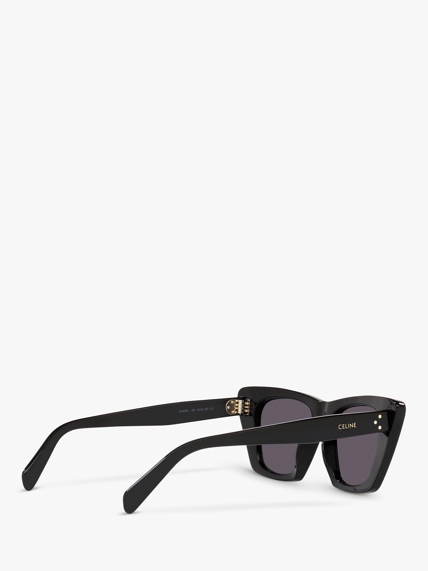 Product image 9 of 11, which shows Celine CL40187I Women's Cat's Eye Sunglasses, Black/Grey