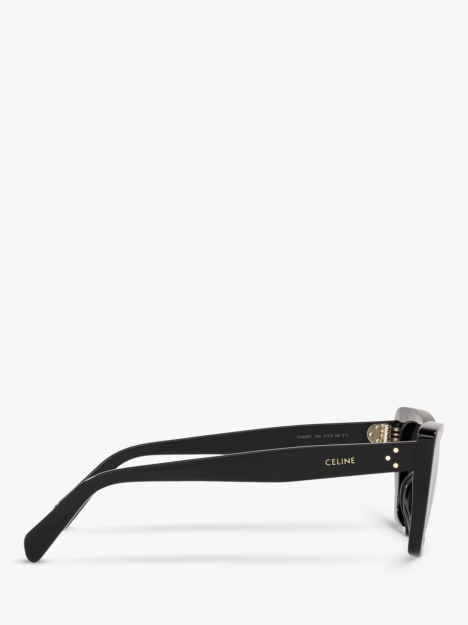 Product image 10 of 11, which shows Celine CL40187I Women's Cat's Eye Sunglasses, Black/Grey