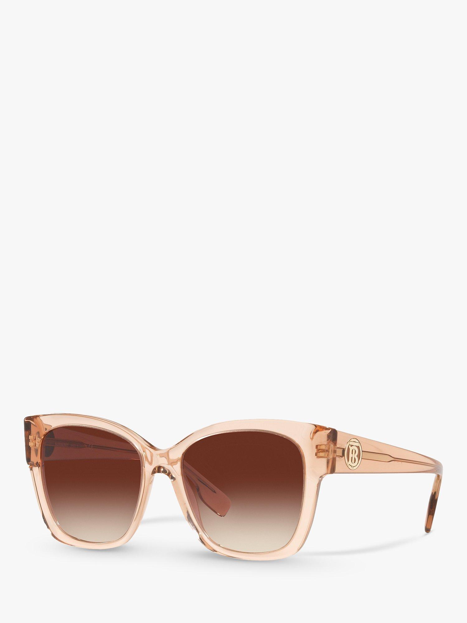 Burberry BE4345 Women's Ruth Square Sunglasses, Peach/Brown