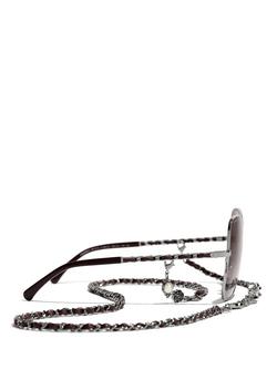 CHANEL Irregular Sunglasses CH4274Q Gunmetal/Violet Gradient - view 2, Gunmetal/Violet Gradient