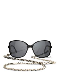 CHANEL Square Sunglasses CH5210Q Black/Grey, Black/Grey