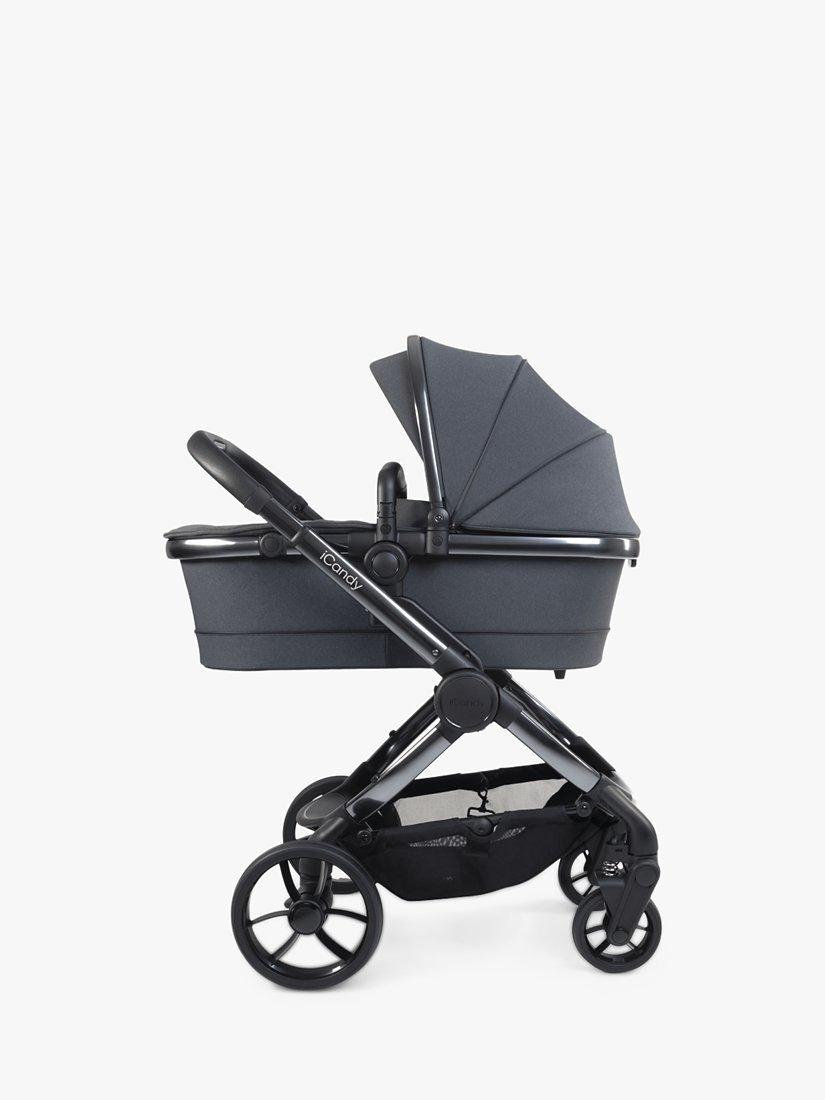 iCandy Peach 7 Pushchair Accessories with Cybex Cloud T Baby Car Seat and Base T Bundle Truffle Deep Black