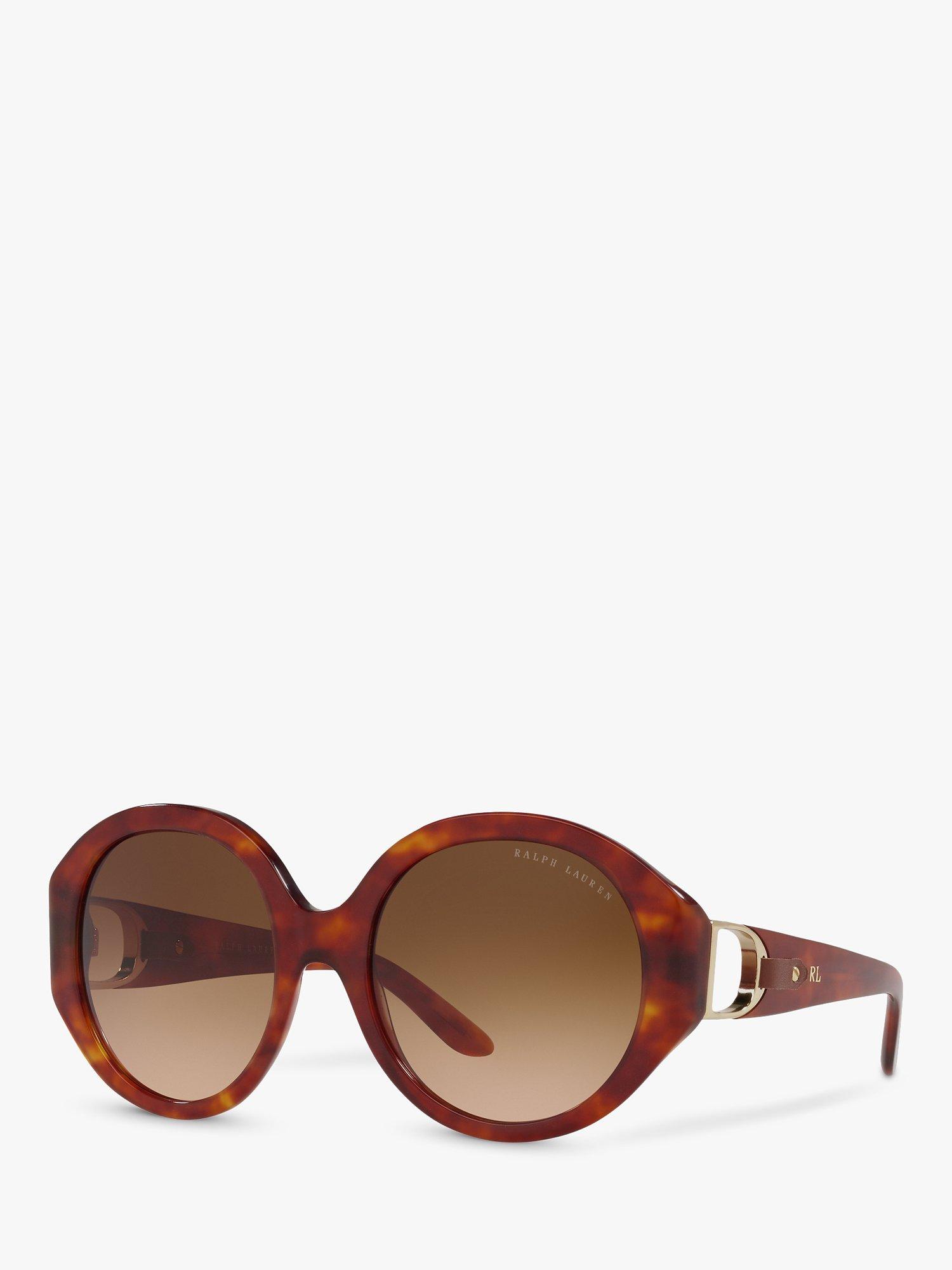 Ralph Lauren RL8188Q Women's Round Sunglasses, Red Havana/Brown