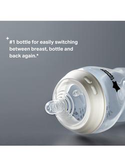 Tommee Tippee Natural Start Anti-Colic Baby Bottles with Extra Slow Flow Teats, Pack of 3, 150ml - view 2, Clear/Multi