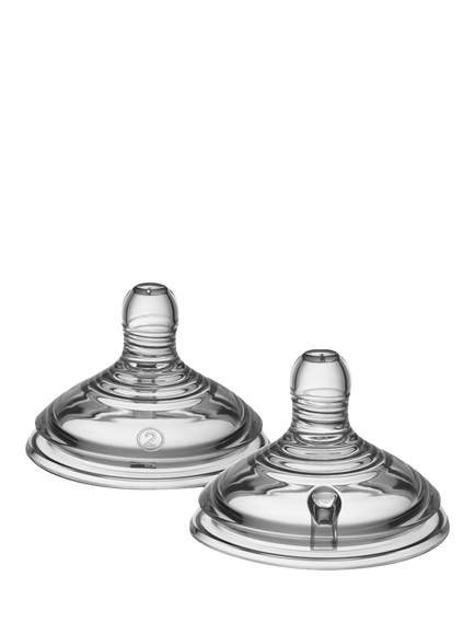 Tommee Tippee Natural Start Medium Flow Baby Bottle Teats, Pack of 2, Clear