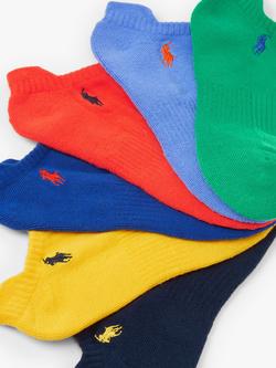 Polo Ralph Lauren Cotton Blend Trainer Socks, One Size, Pack of 6, Multi - view 2, Multi