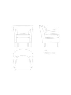 Halo Little Professor Leather Armchair - view 2, Riders Nut