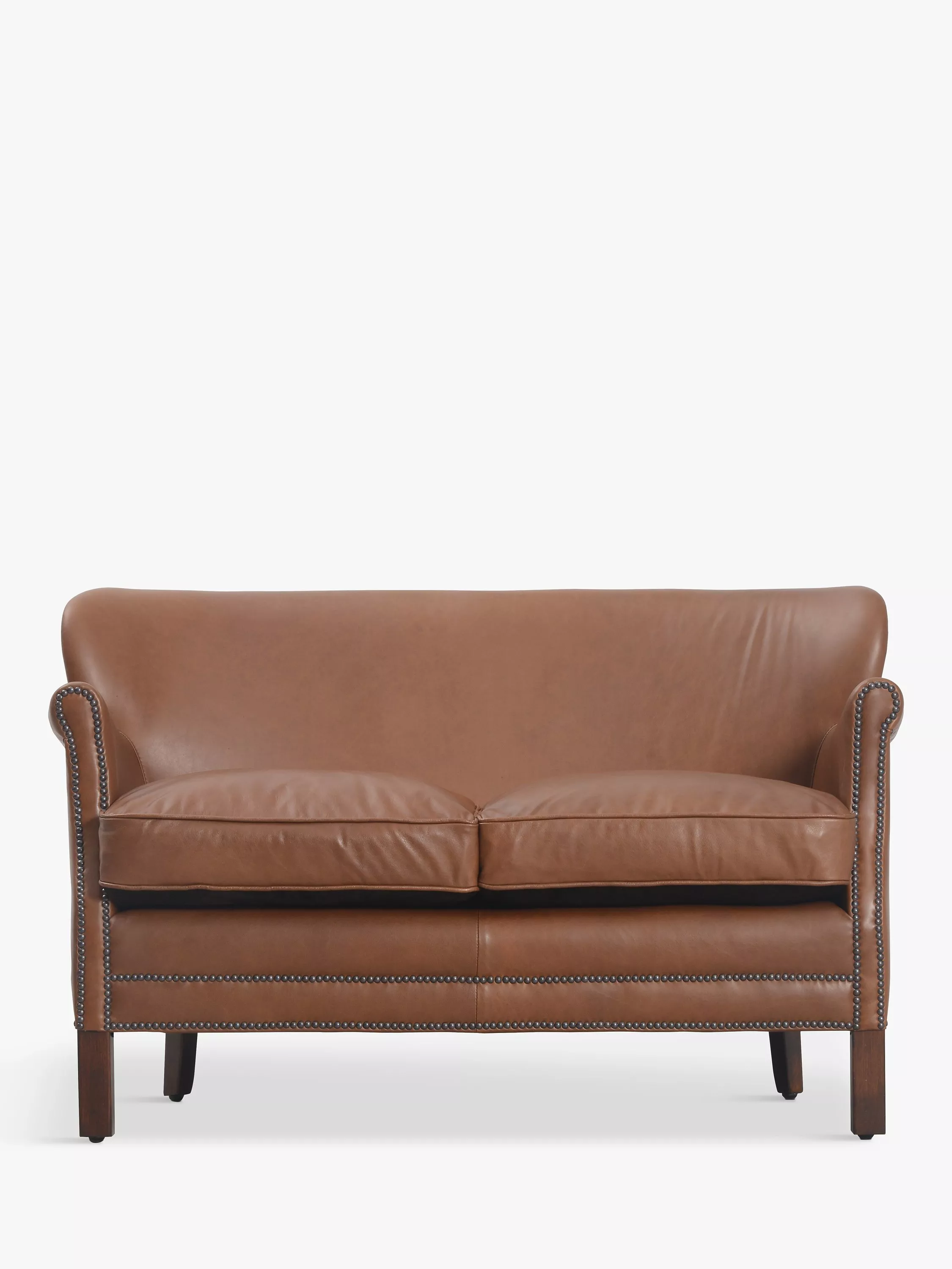 Halo Little Professor Small 2 Seater Leather Sofa, Dark Leg