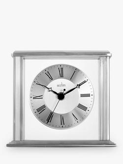Acctim Hamilton Roman Numeral Analogue Mantel Clock, 15.5cm, Silver - view 2, Silver