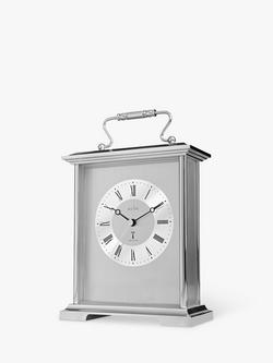 Acctim Althorp Roman Numeral Quartz Radio Controlled Carriage Mantel Clock, Silver - view 2, Silver